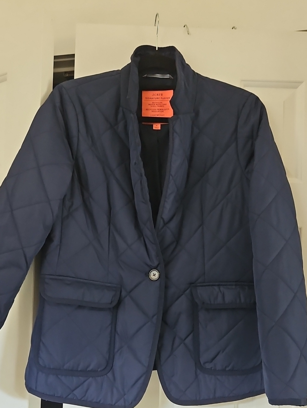 J. Crew Navy Quilted Blazer Jacket